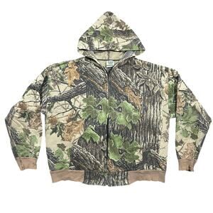 Vintage 90s Ozark Trail RealTree Camo Zip Hoodie Sweatshirt Mens 2XL Lined USA